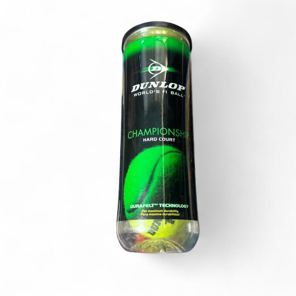 NWT Dunlop Championship Hard Court Tennis Balls (Set of 3) Lime Green — Standard
